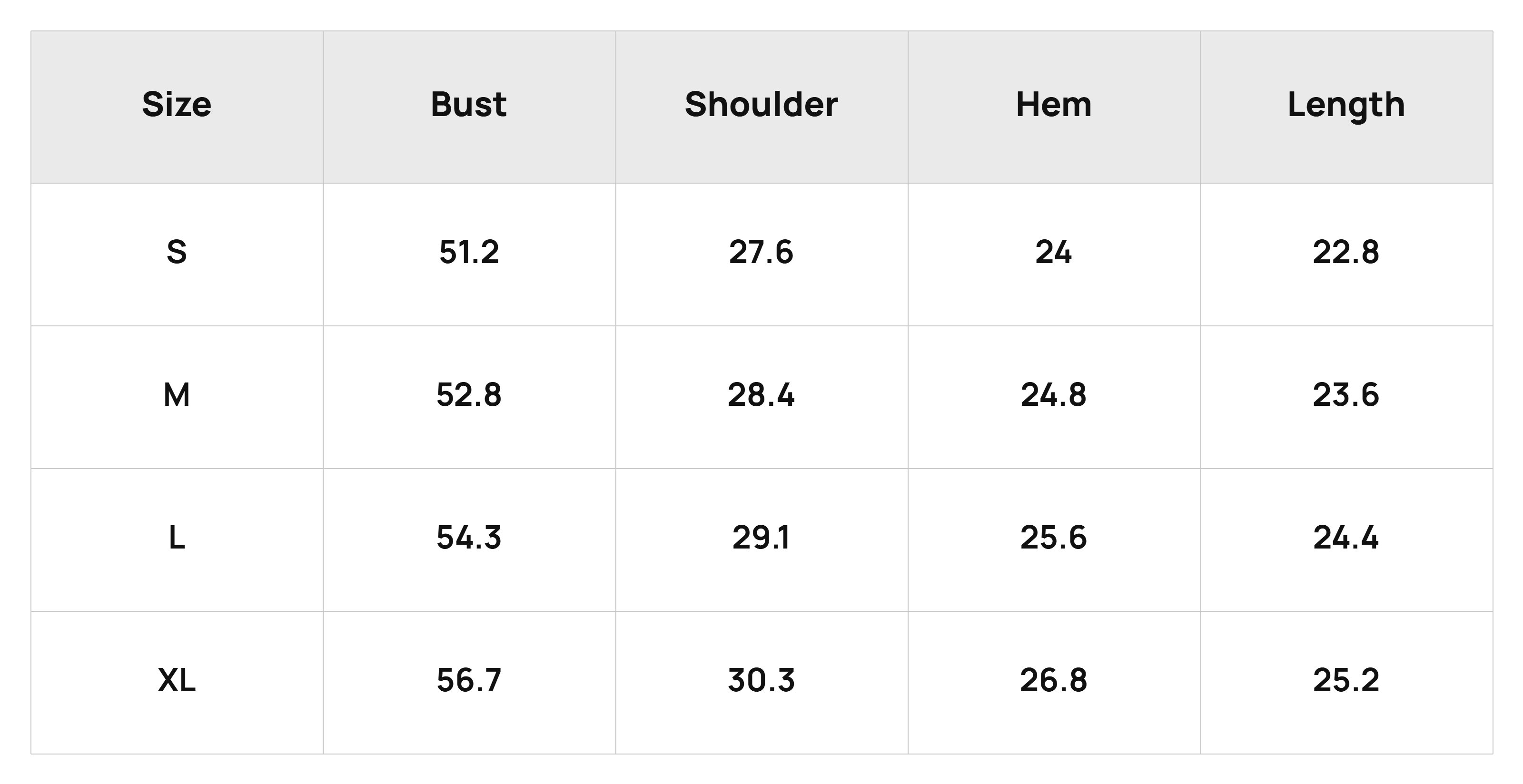 Size Chart