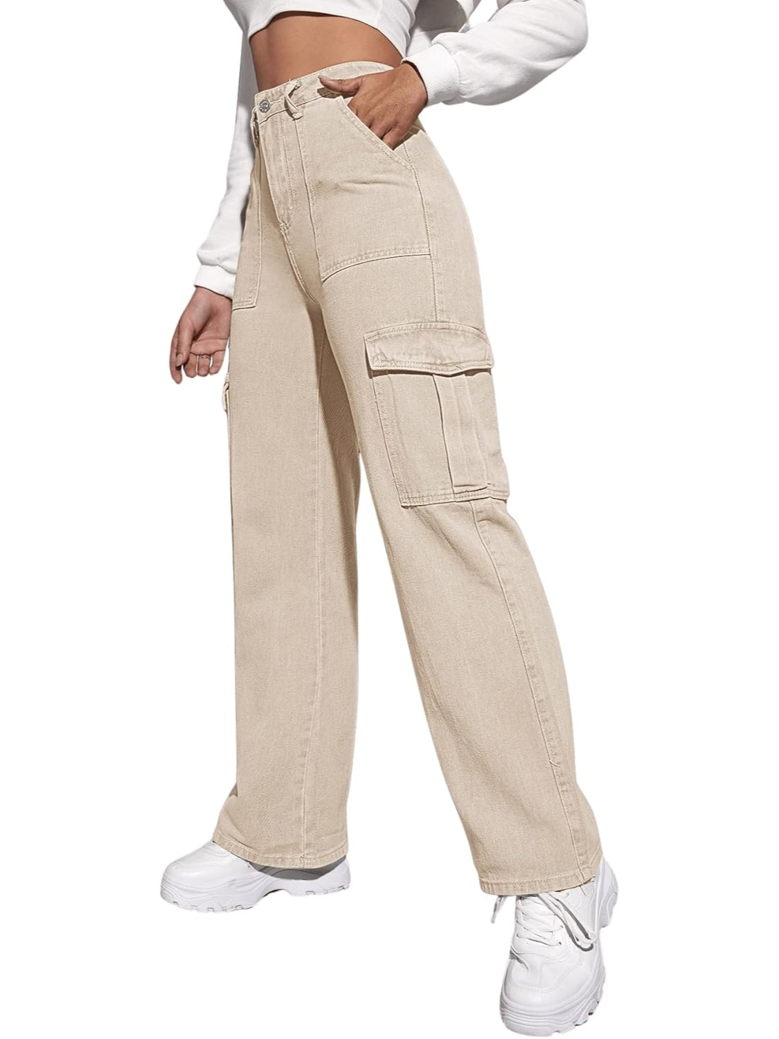 Casual Flap Pocket Denim Pant-Cozy Knit Sets
