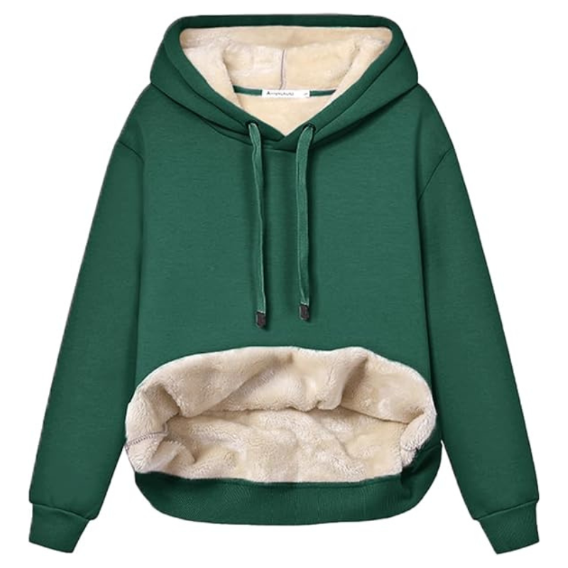 Haellun Womens Casual Winter Warm Fleece Sherpa Lined Pullover Hooded Sweatshirt