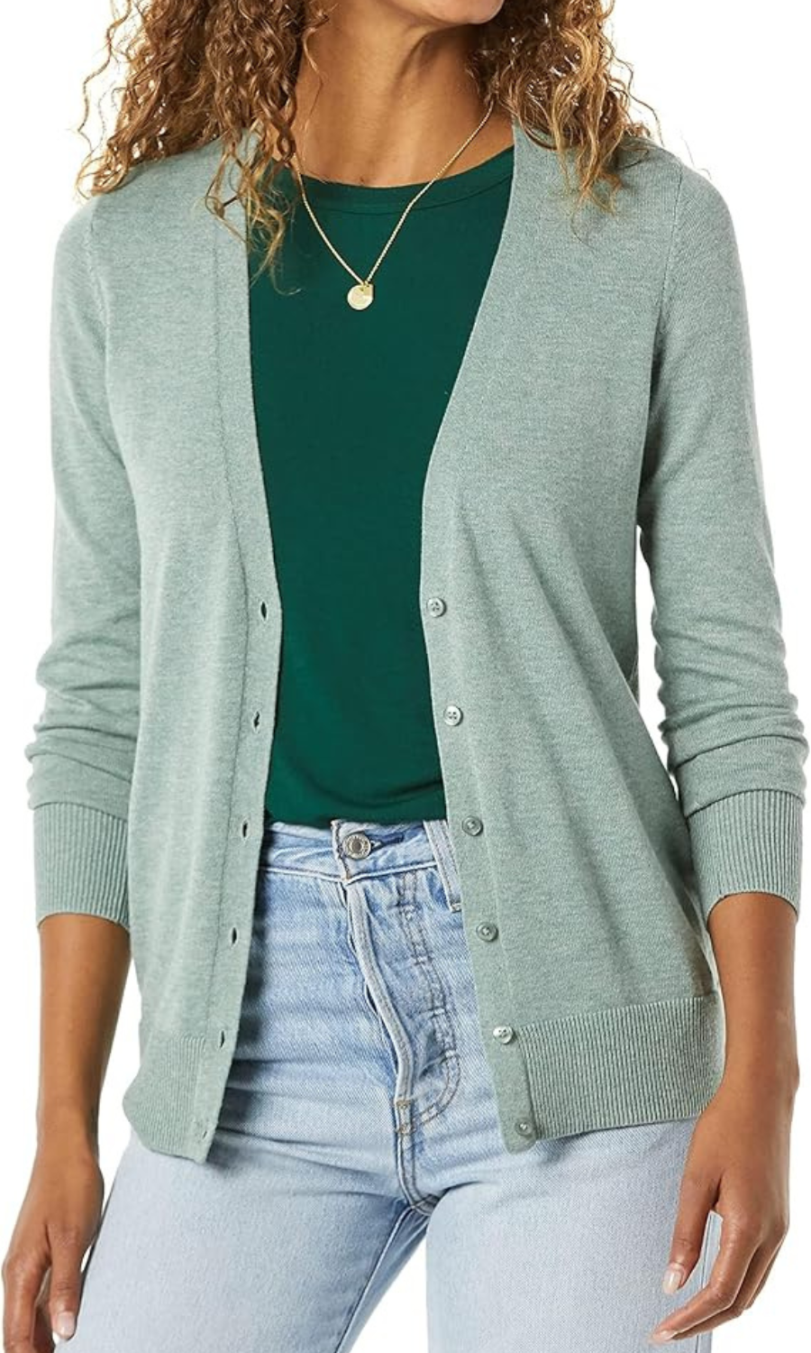 Lightweight Comfy Cardigan Sweater: Cotton Blend Button Front Knit