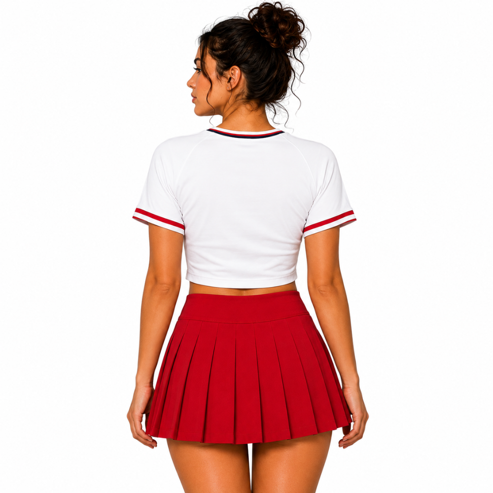 Los Angeles Angels Baseball Team Printed Two Piece Top And Skirt Set For Women