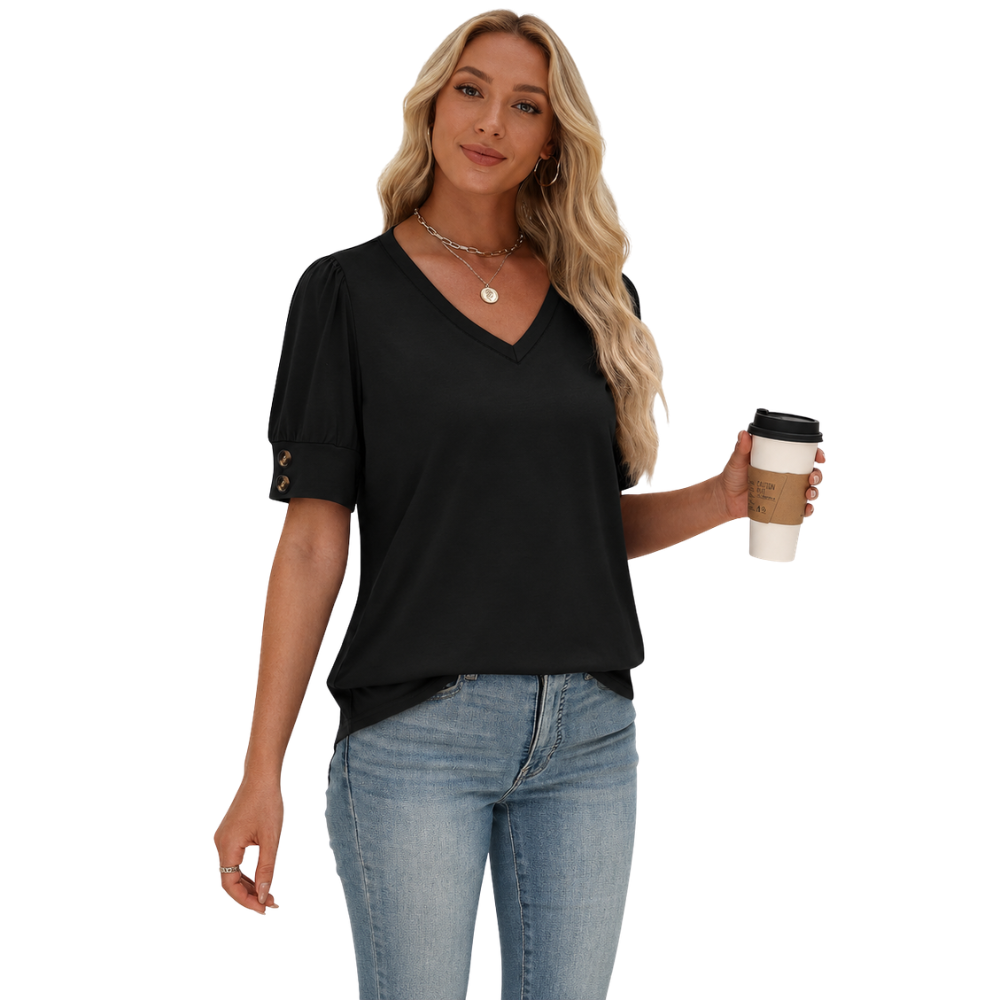 Casual Loose Fit Short Sleeve Shirt For Women