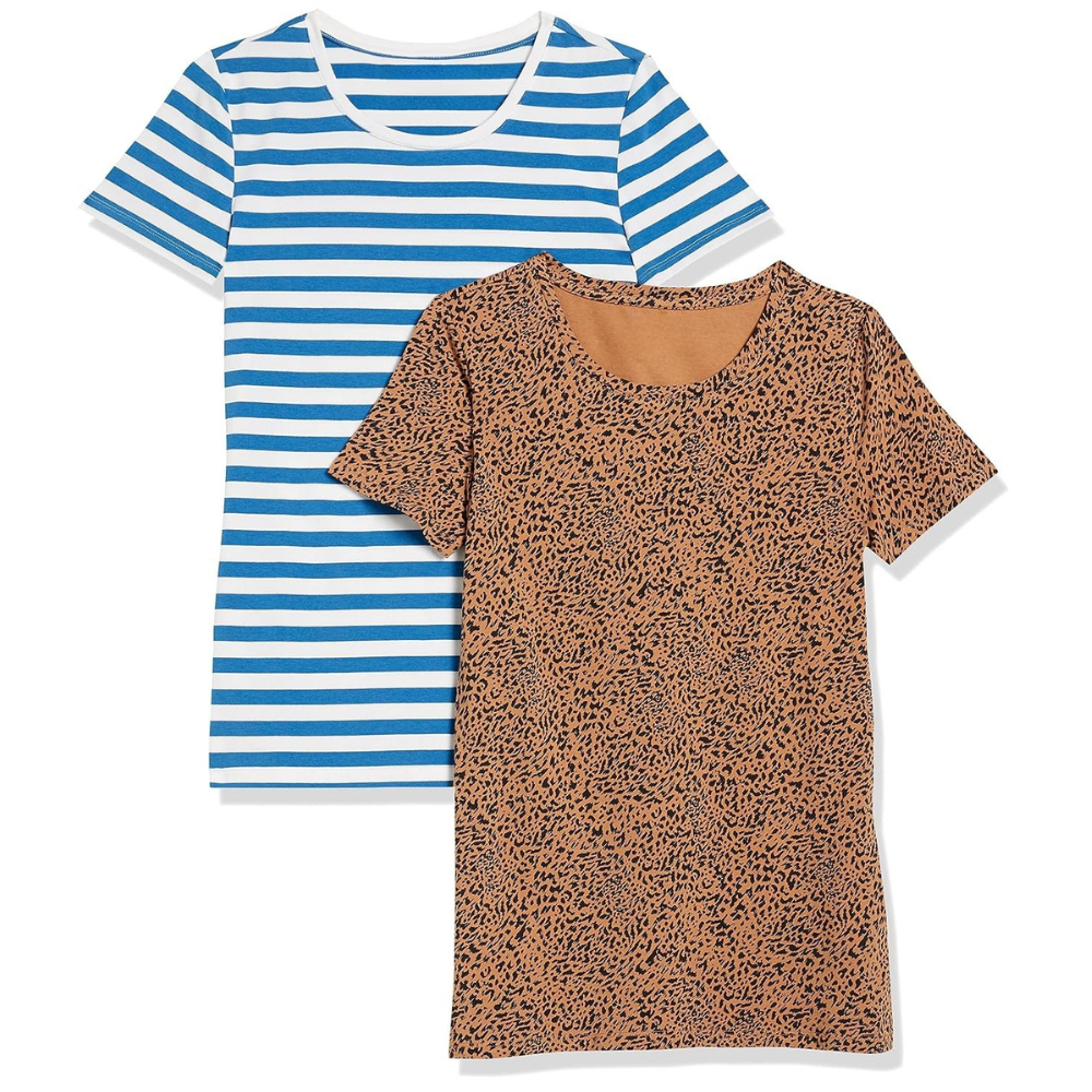 Pack Of 2 Short Sleeve Crewneck T Shirts For Women