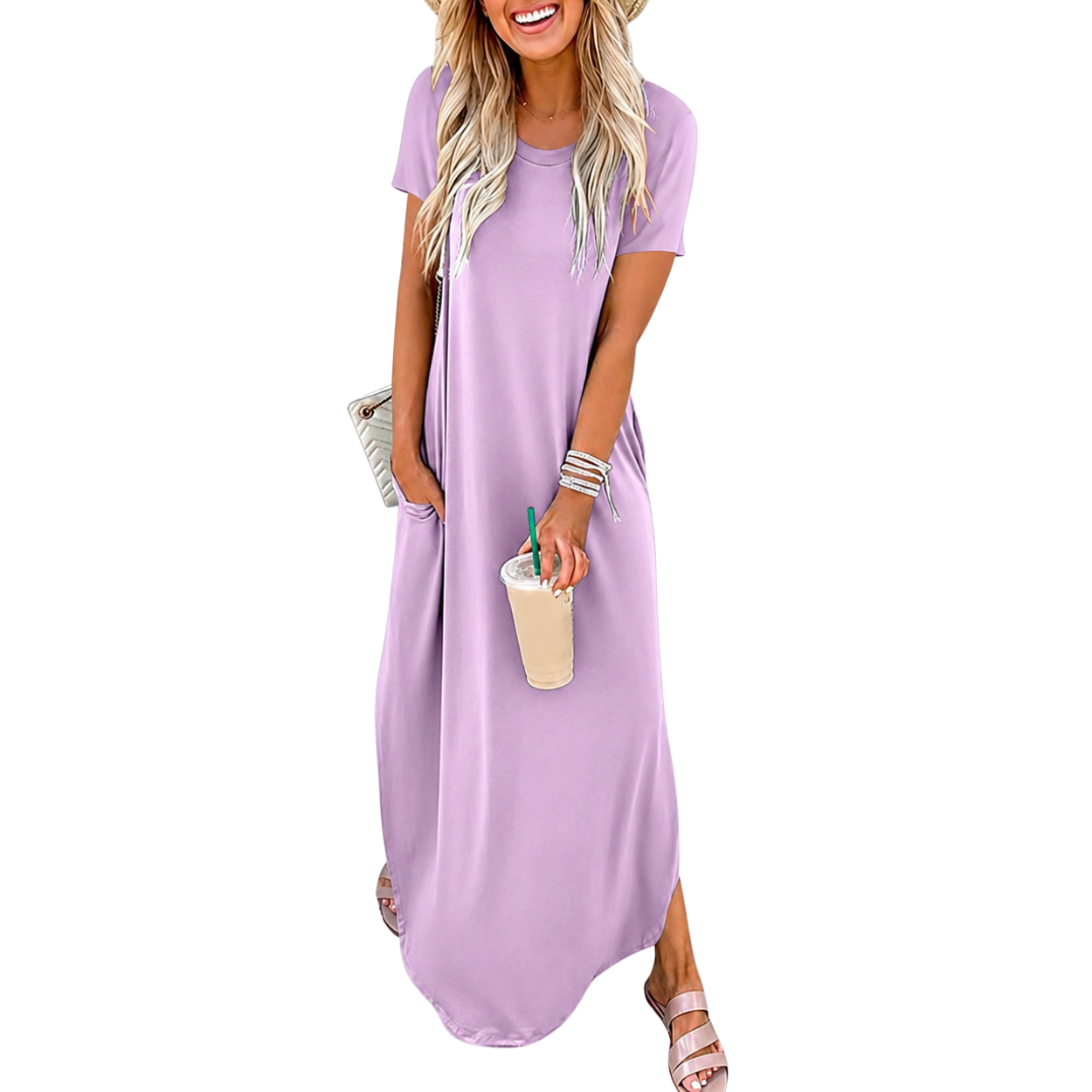 Casual Maxi Short Sleeve Sundress Dress For Women