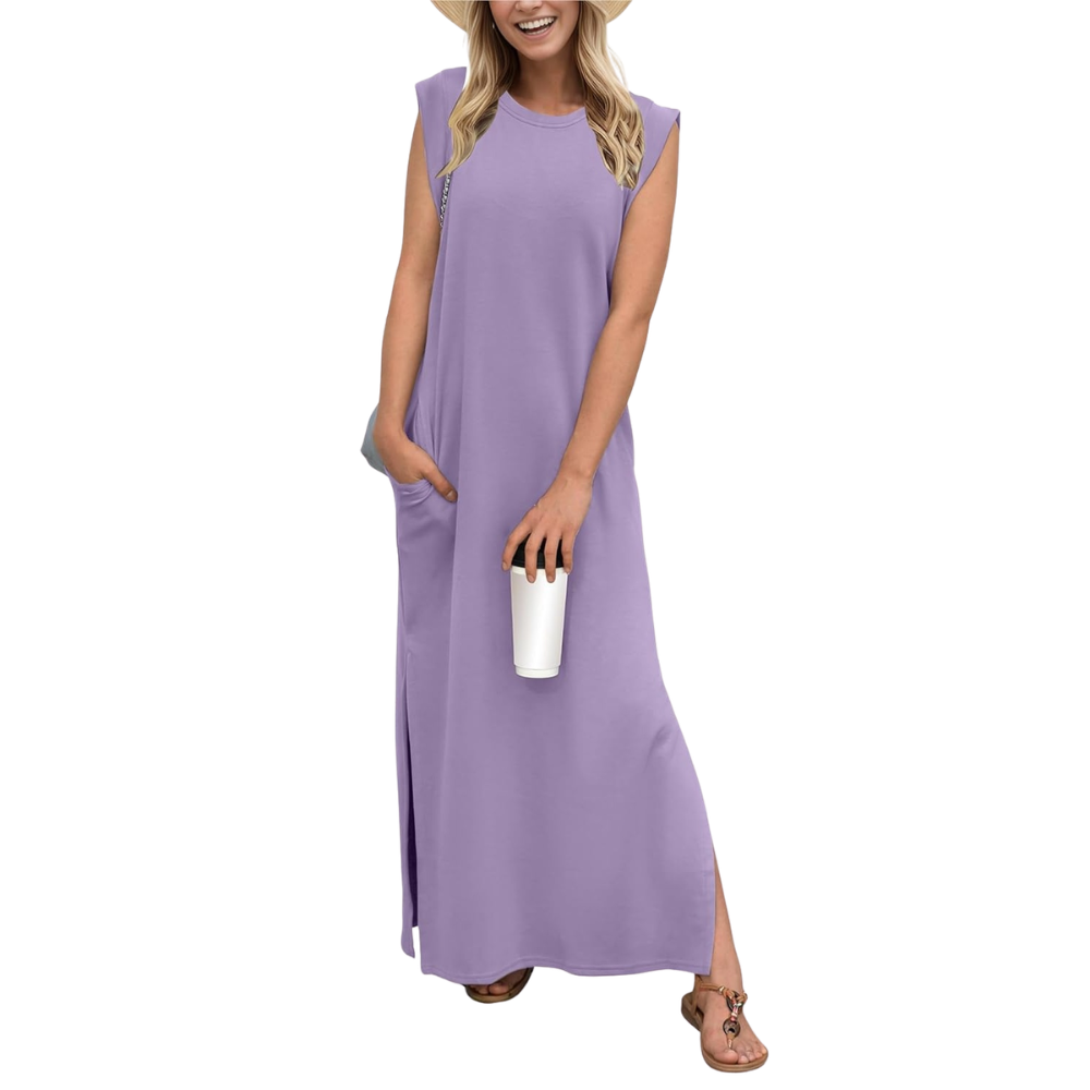 Casual Vacation Maxi Dress With Pockets For Women