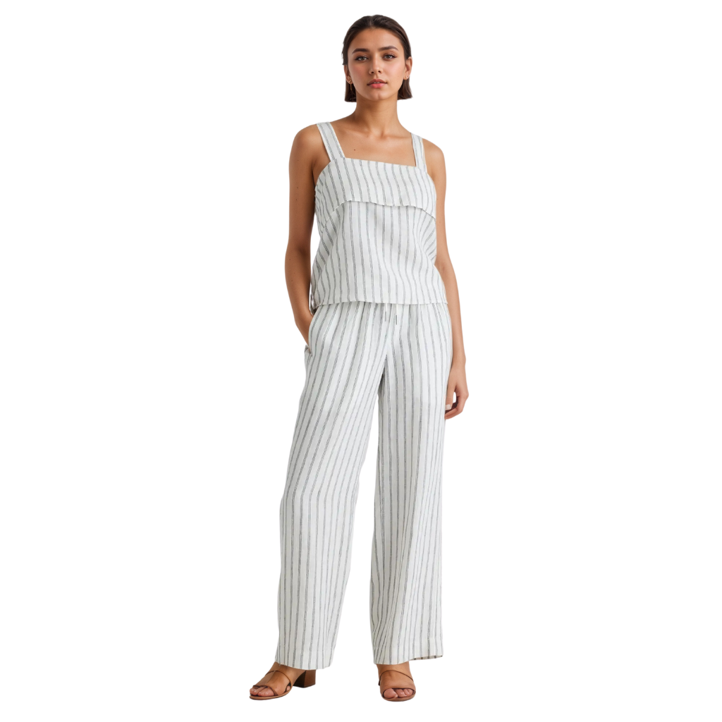 Women European Linen Wide Leg Pants