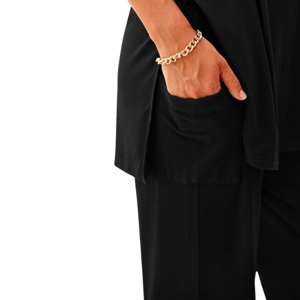 2 Piece Summer Lounge Set With Short Sleeve Top And Pants For Women