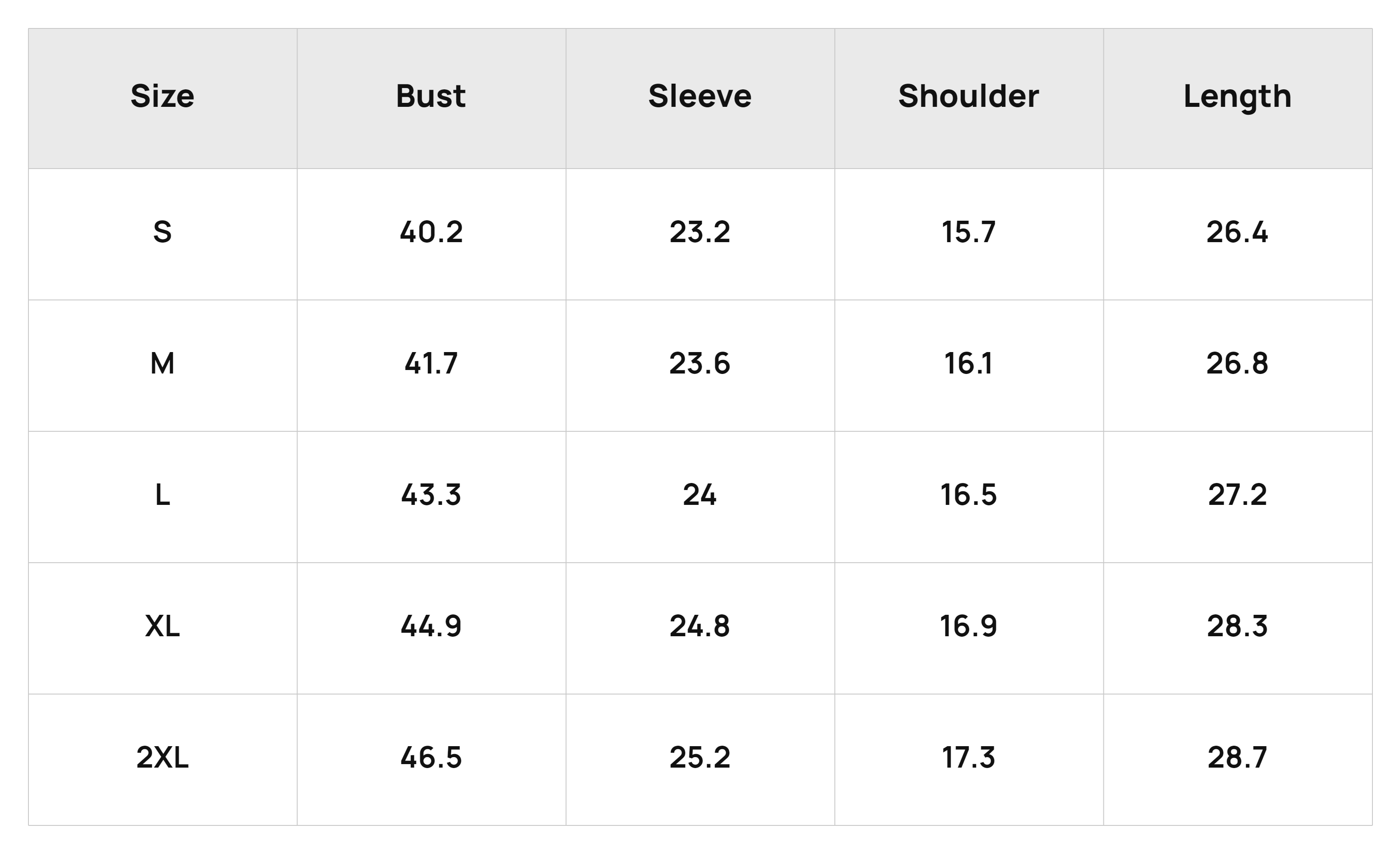 Size Chart