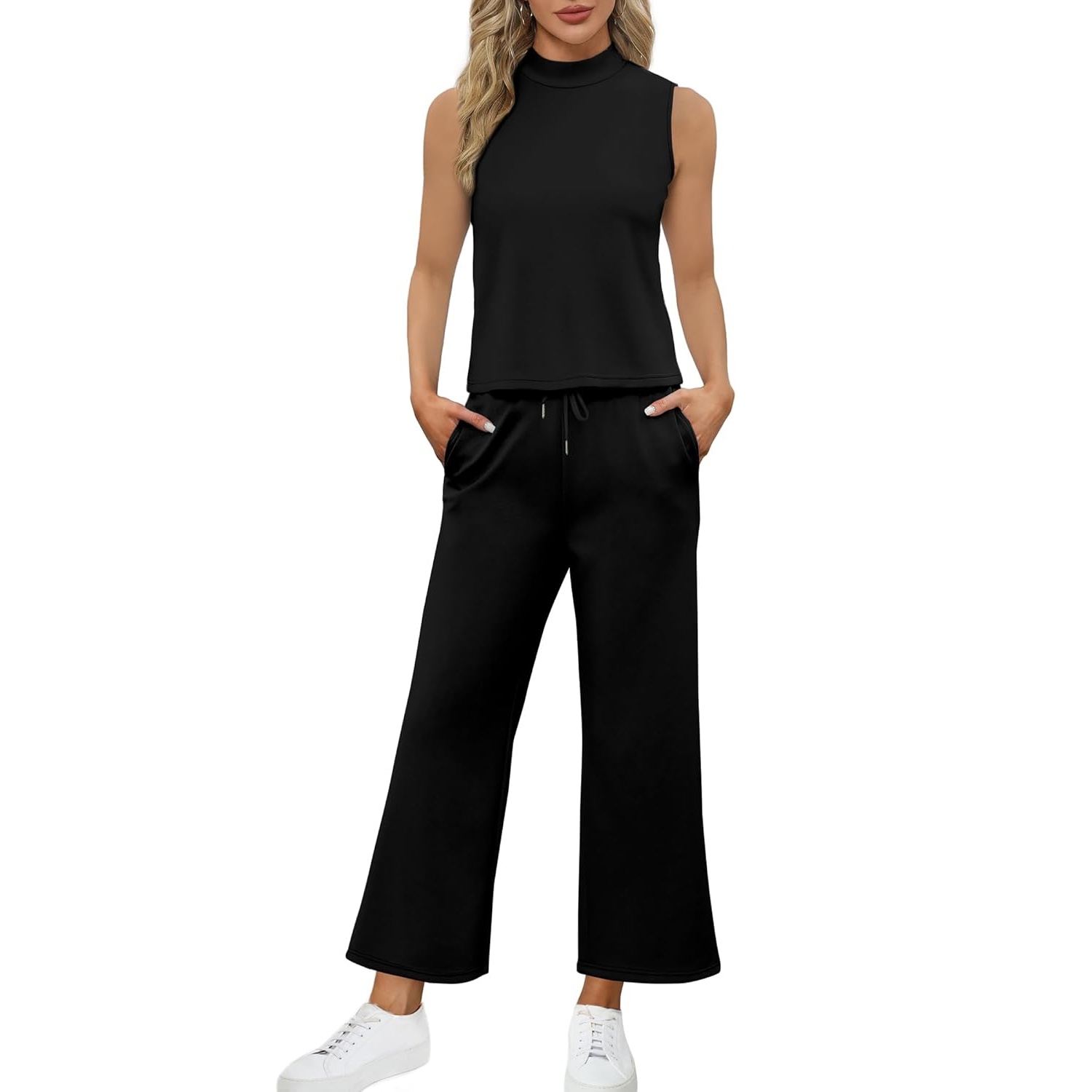 Vacation Two Piece Outfit Wide Leg Pants