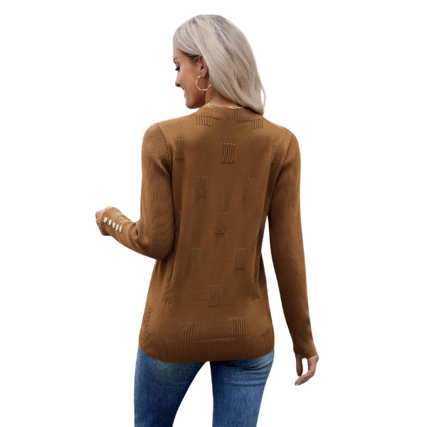 V Neck Sweaters Shirts Long Sleeve Lightweight Ribbed Knit Pullover Sweater Blouse Tops with Buttons Oufits
