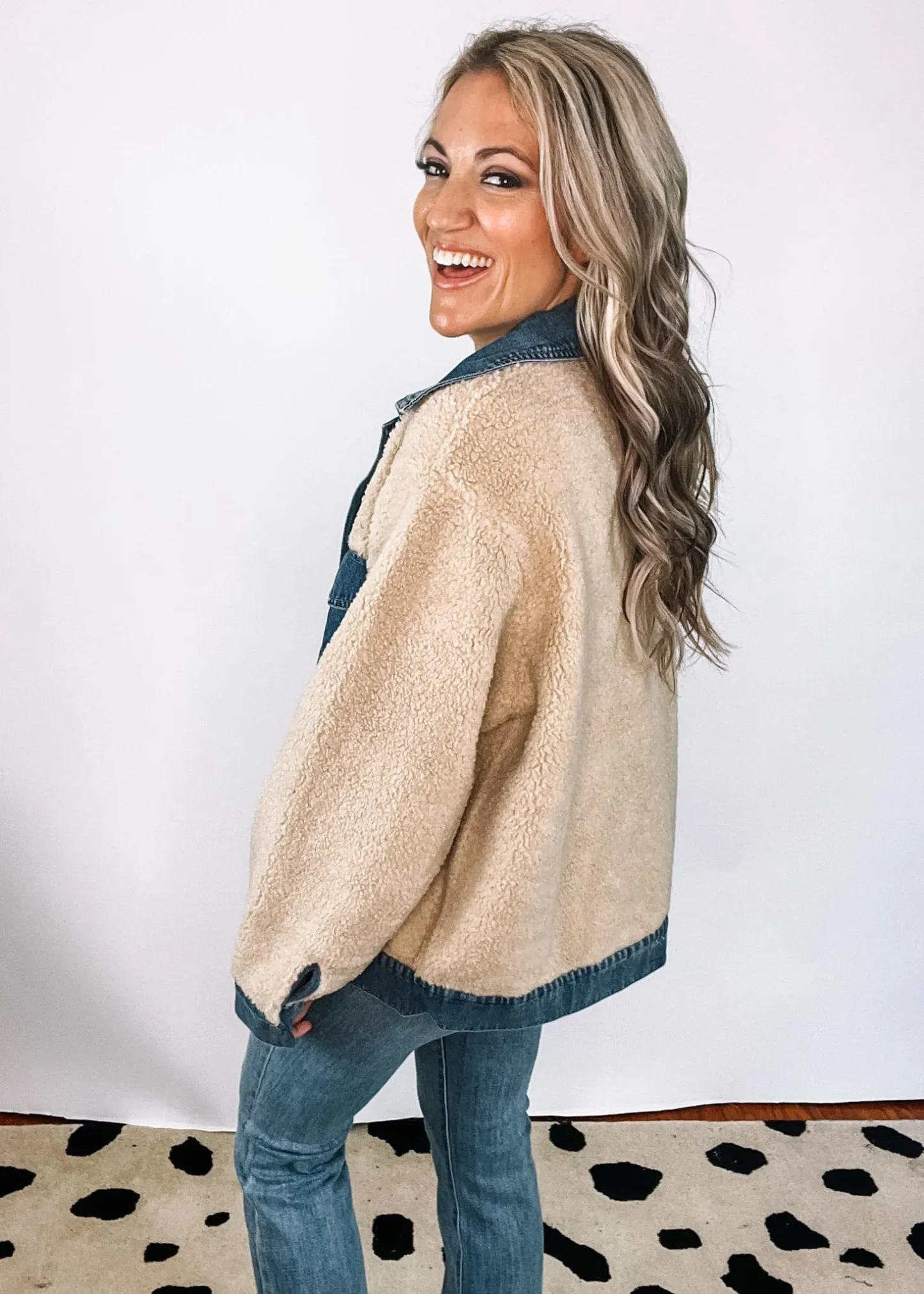 Denim Trim Fleece Jacket