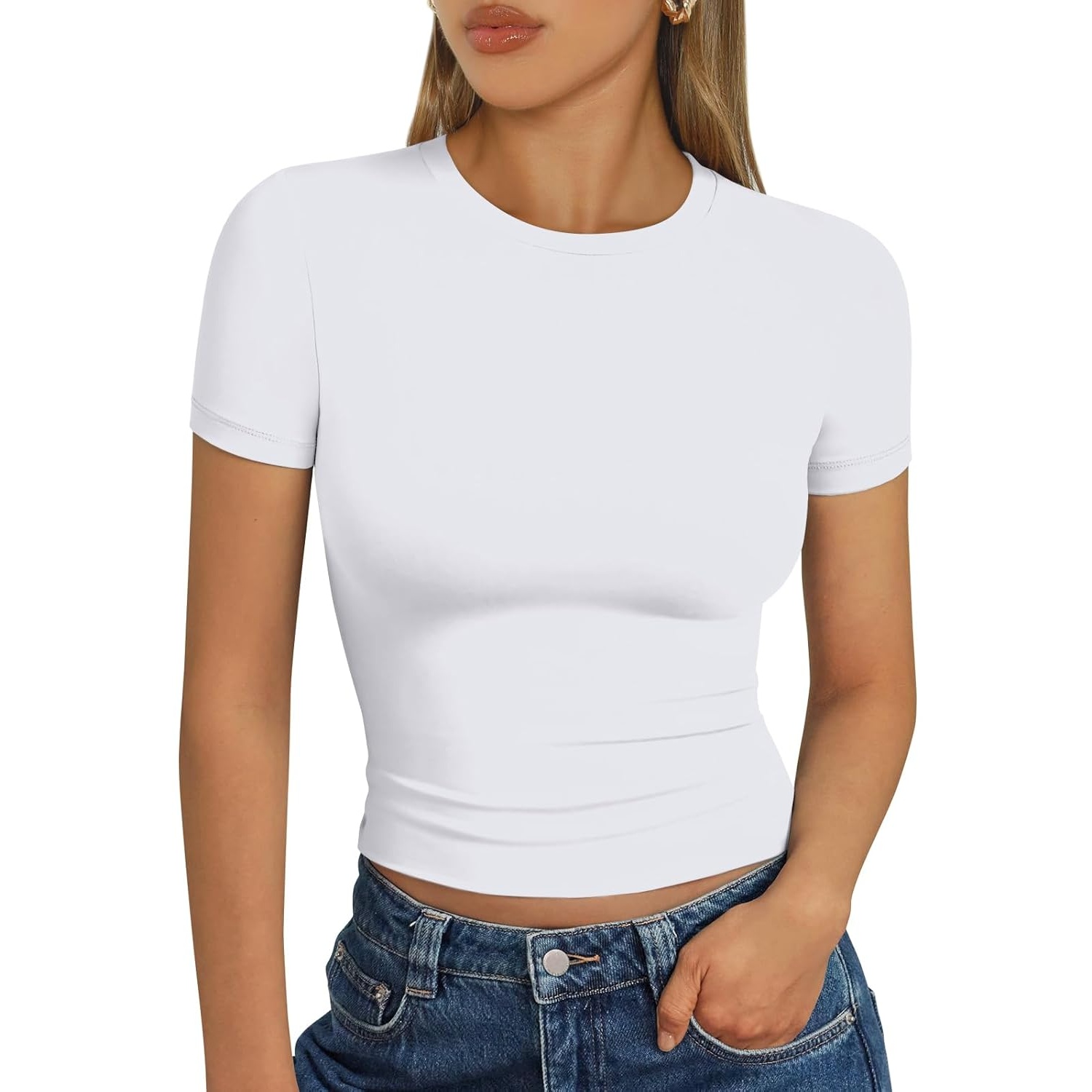 Casual Buttery Soft Short Sleeve T Shirt For Women