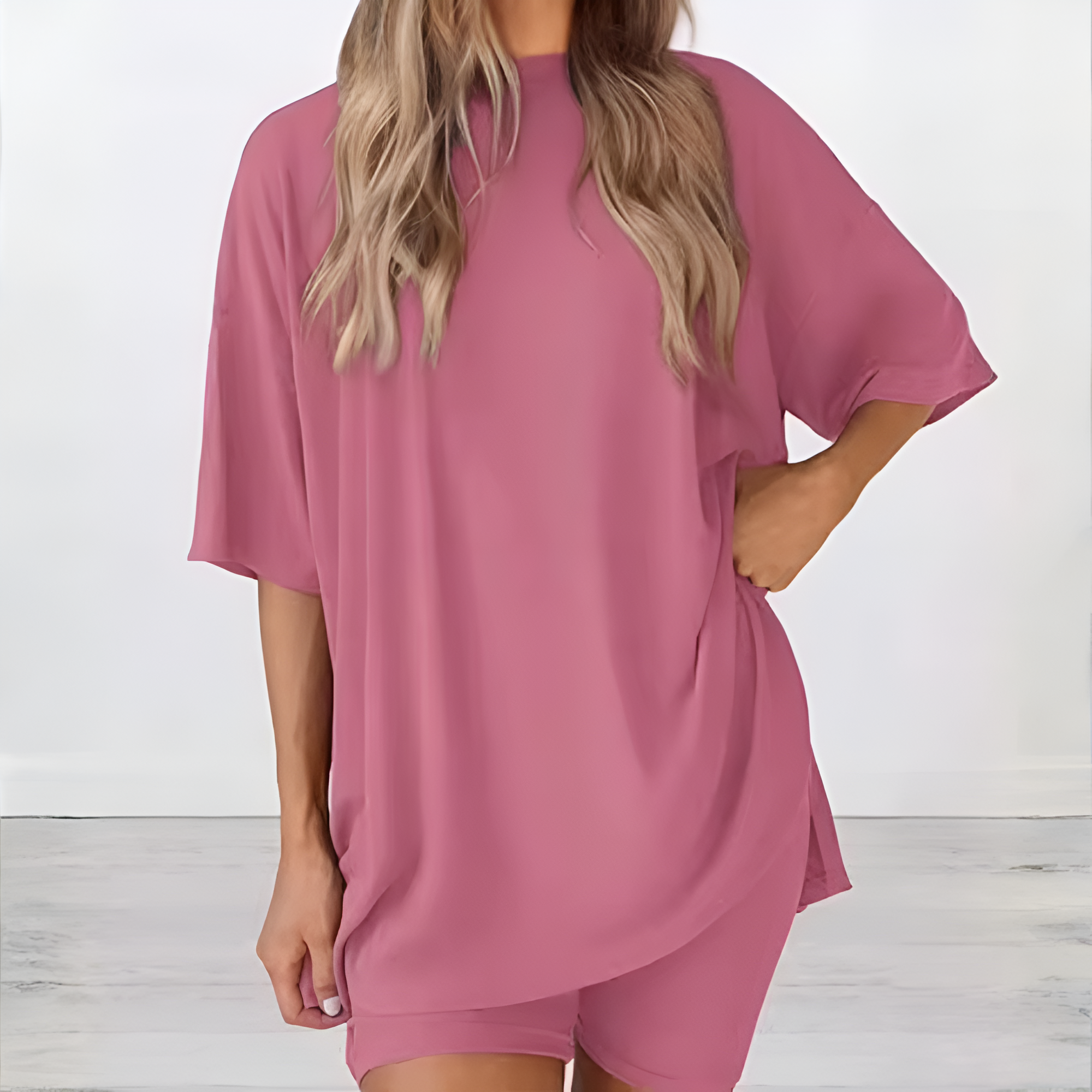 Two Piece Oversized Casual Lounge Set With Side Pockets For Women