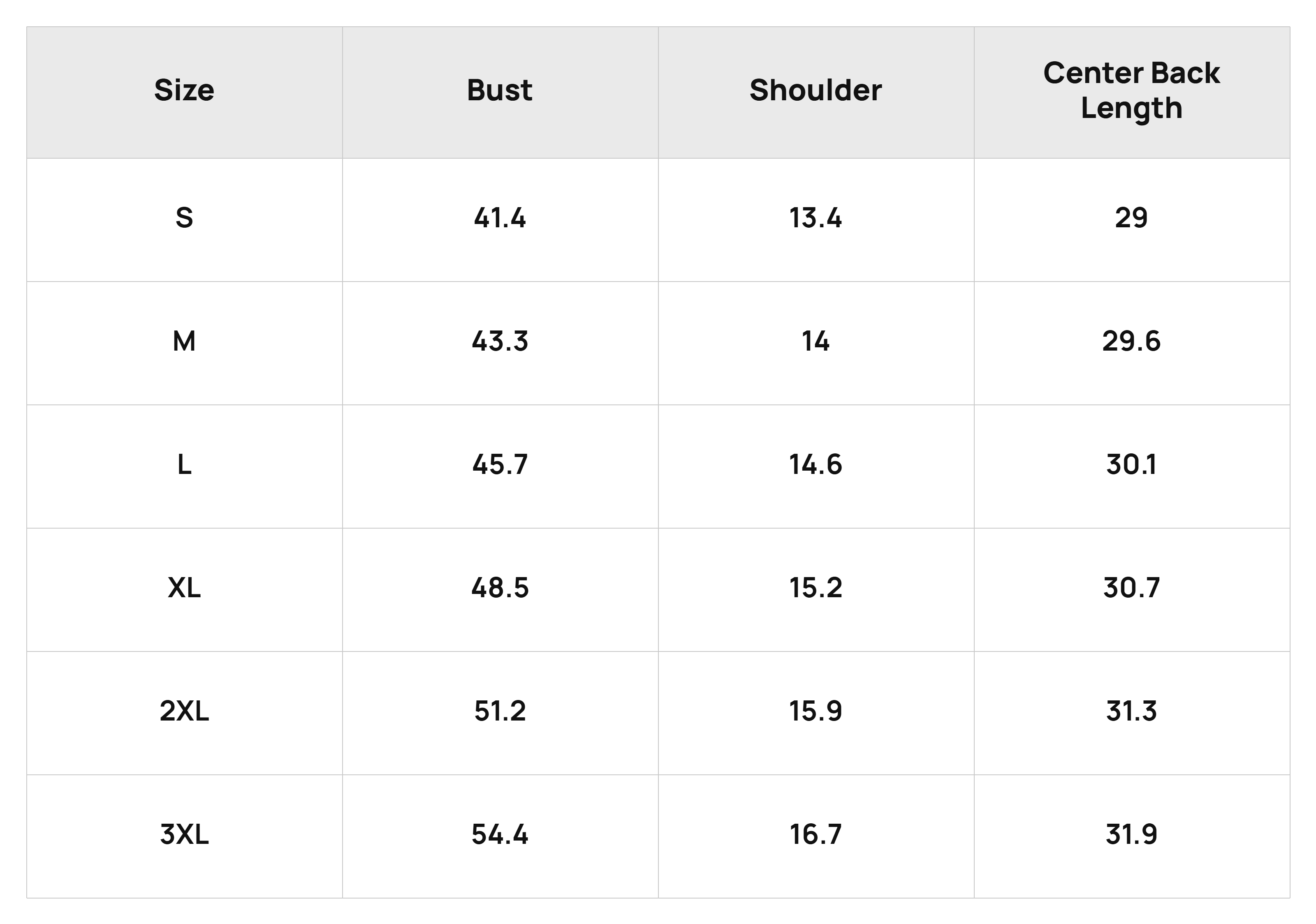 Size Chart