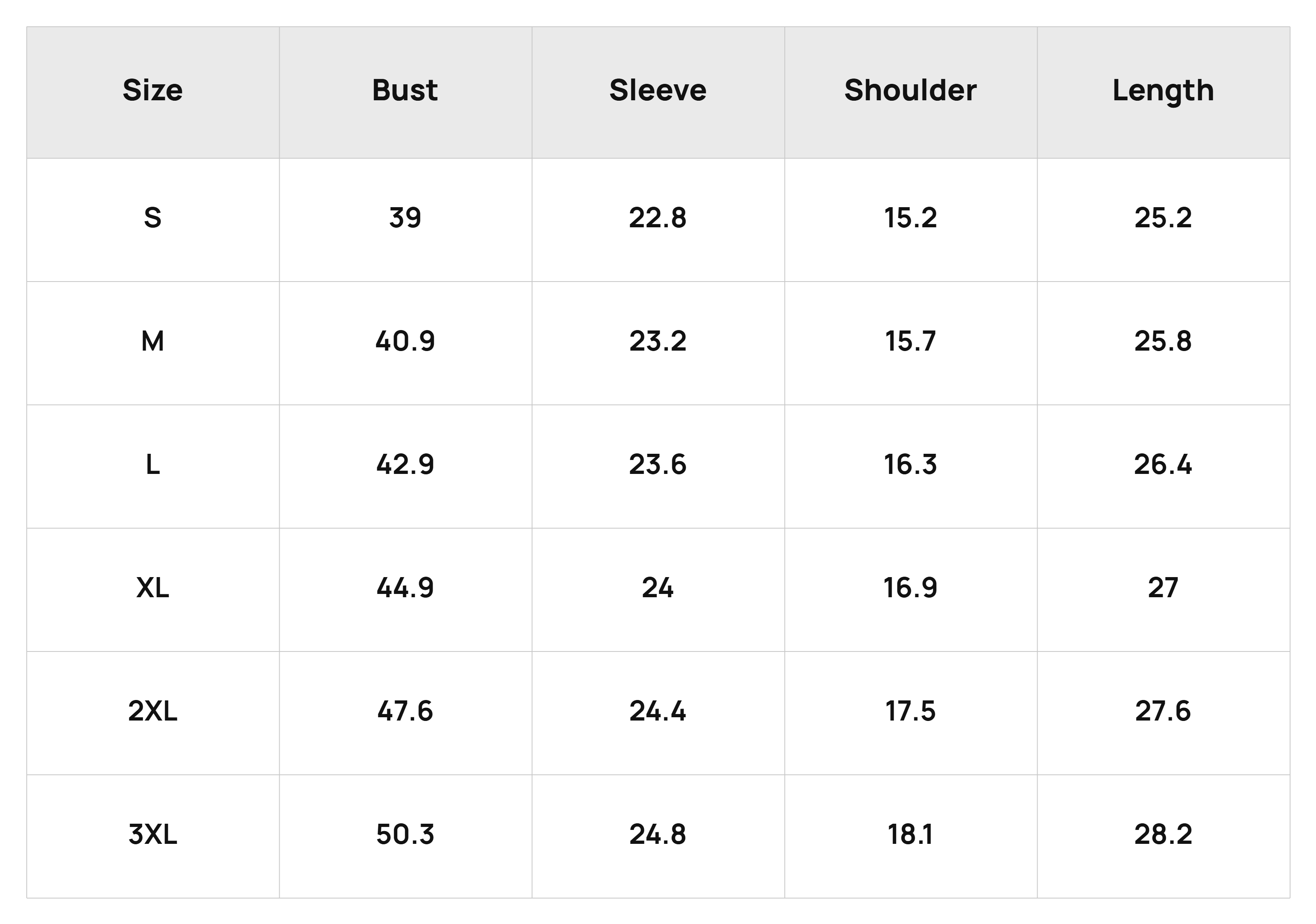 Size Chart