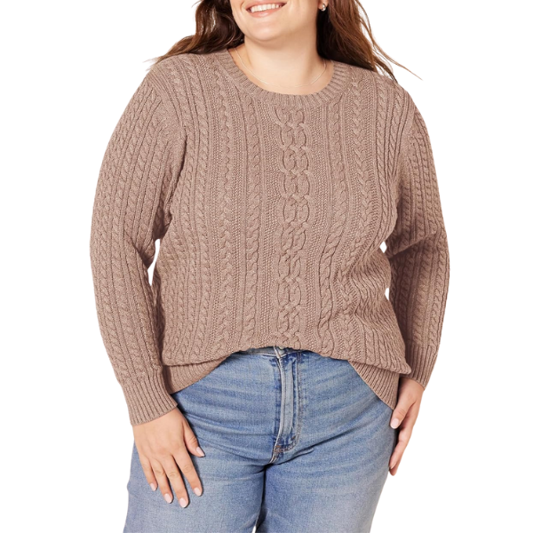 womens Fisherman Cable Crewneck Sweater