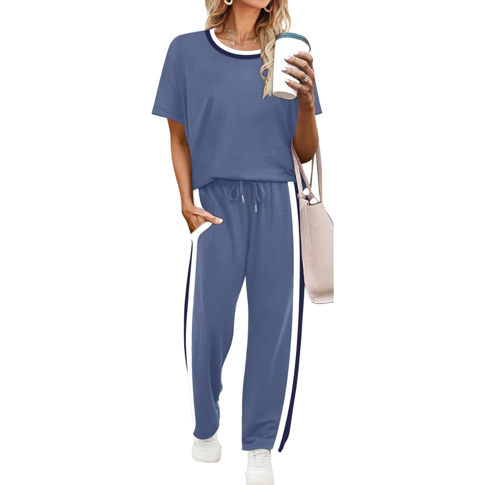 Two Piece Summer Lounge Set With Pocket Pants