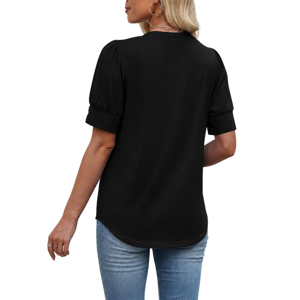 Casual Loose Fit Short Sleeve Shirt For Women