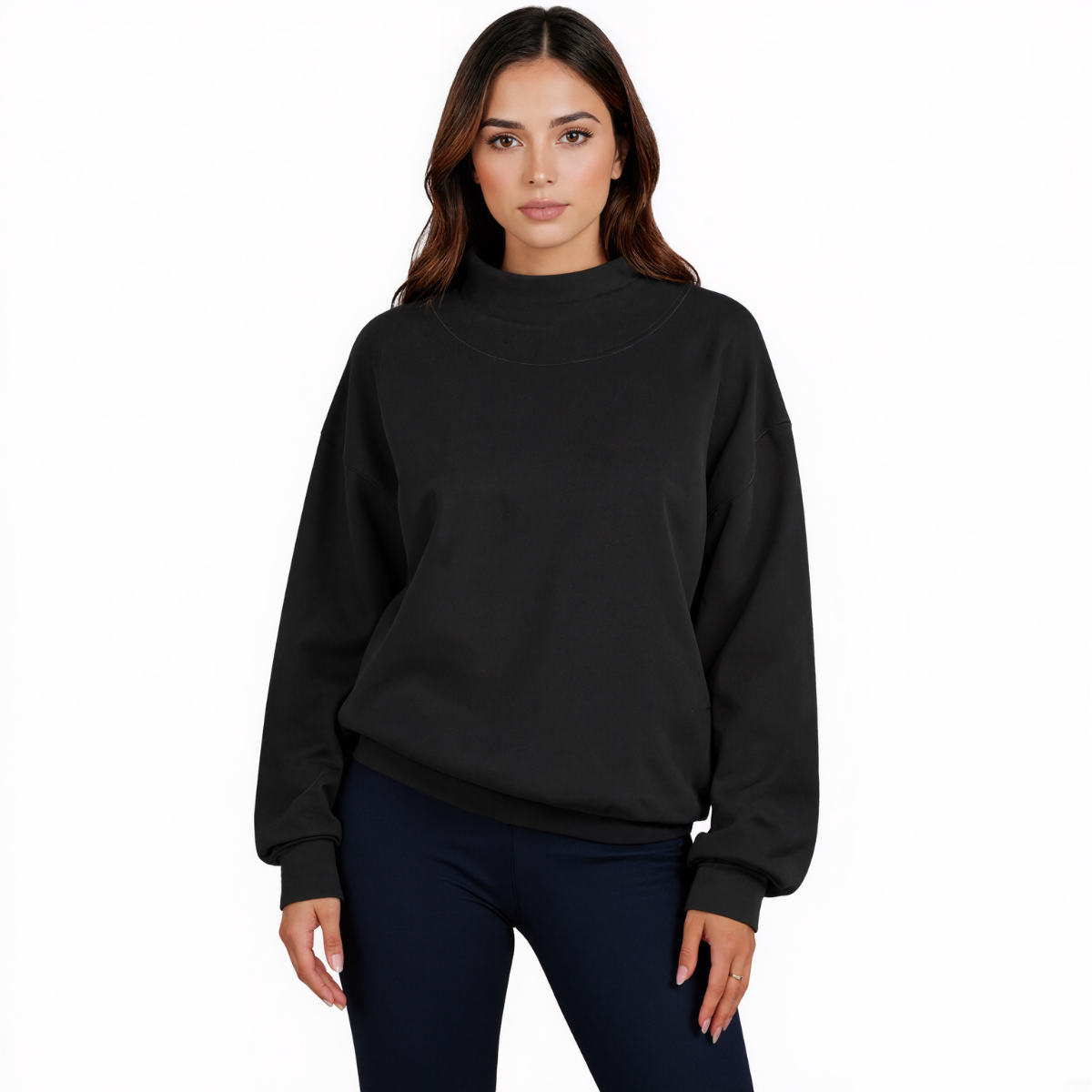 Women Oversized Turtleneck Pullover Sweatshirt