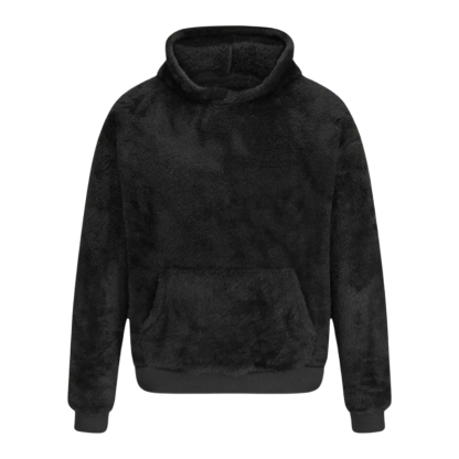 Plush Fleece Pullover With Kangaroo Pocket-Cozy Knit Sets