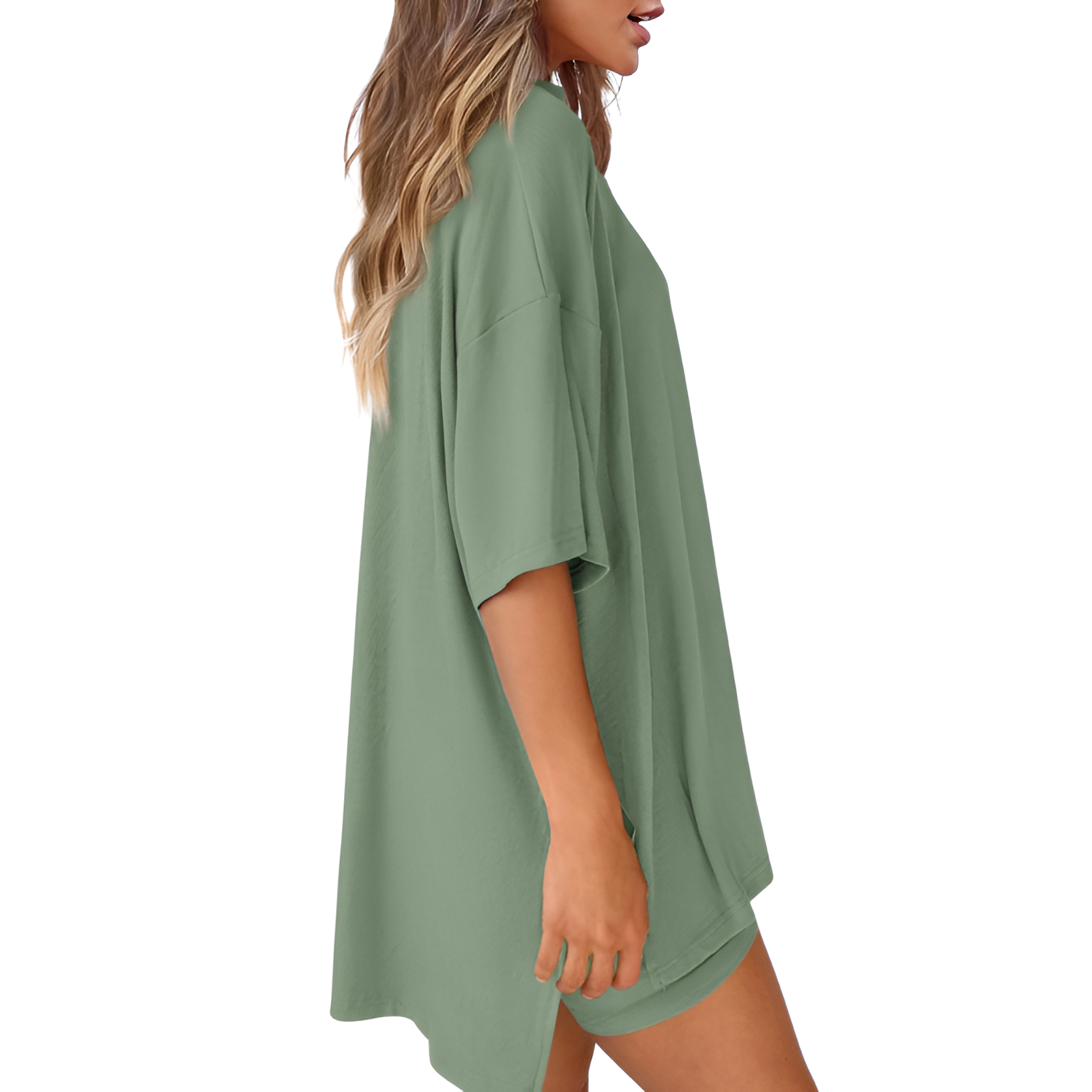 Two Piece Lounge Sets For Women With Oversized T Shirt And Biker Shorts