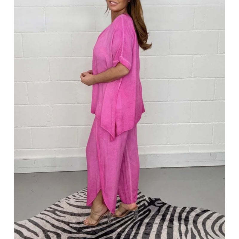 2 Piece Floaty Sleeved Trouser Set-Cozy Knit Sets