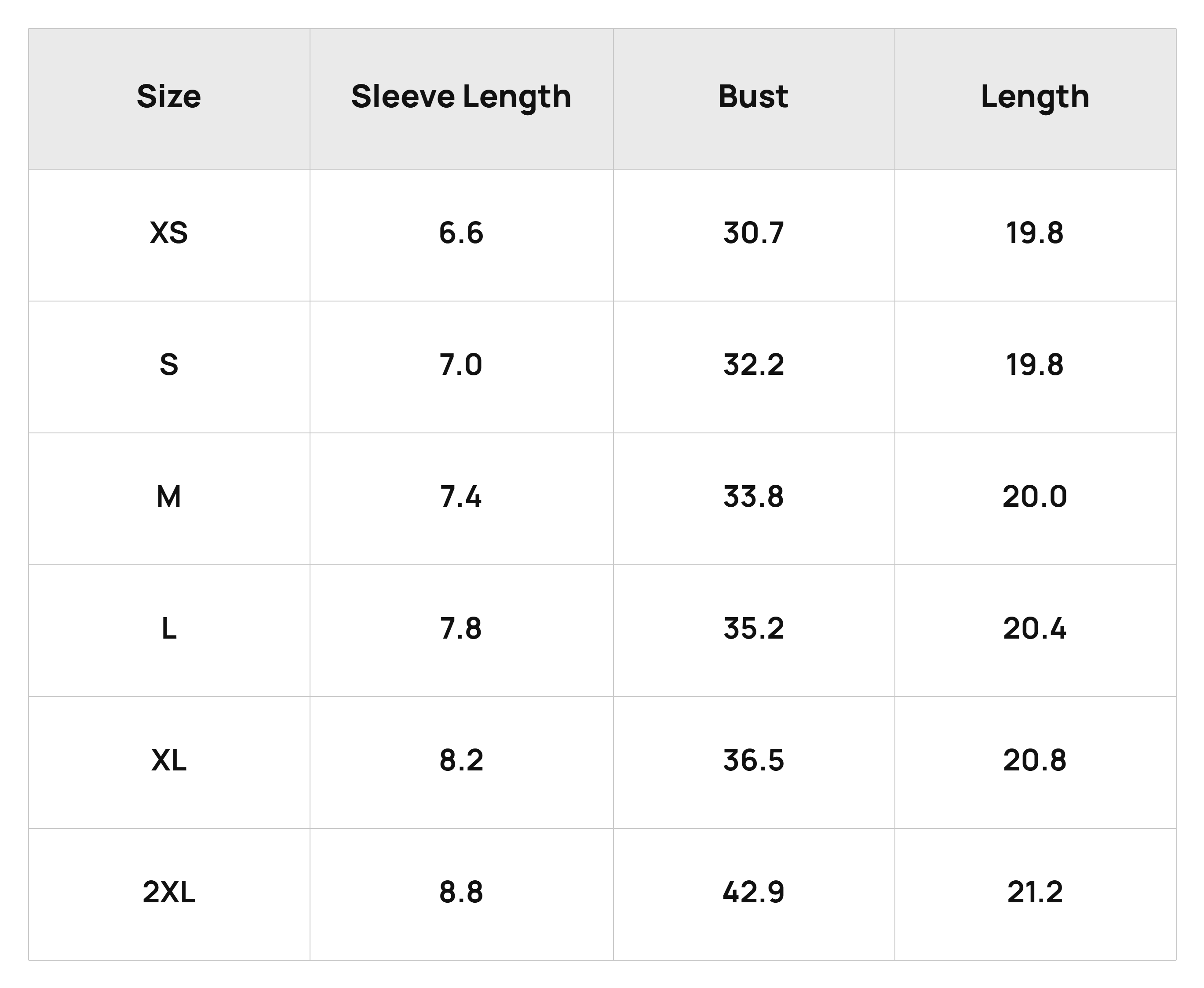 Size Chart