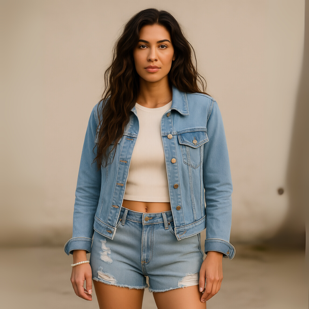 Stretch Denim Jacket For Women