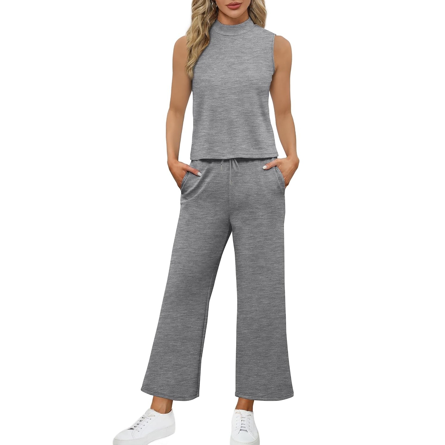 Vacation Two Piece Outfit Wide Leg Pants