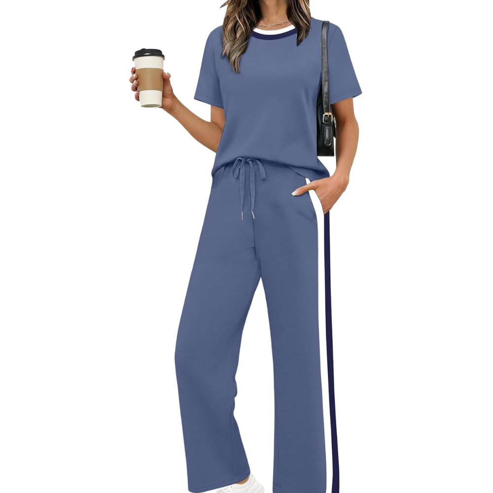 Two Piece Summer Lounge Set With Pocket Pants