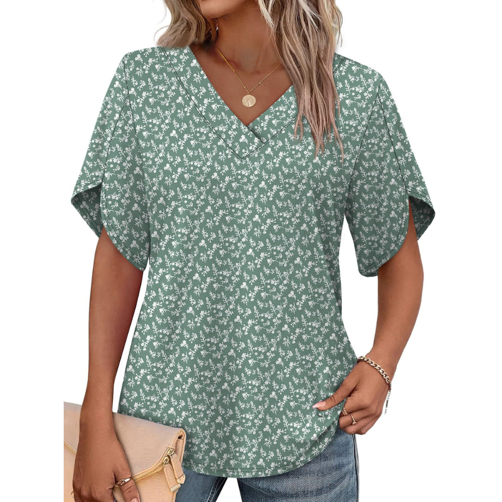 Summer Short Petal Sleeve T Shirts For Women