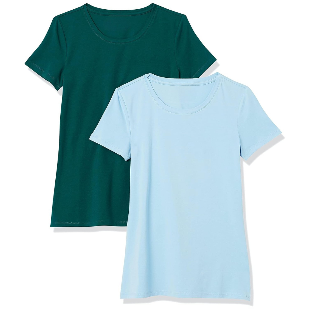 Pack Of 2 Short Sleeve Crewneck T Shirts For Women
