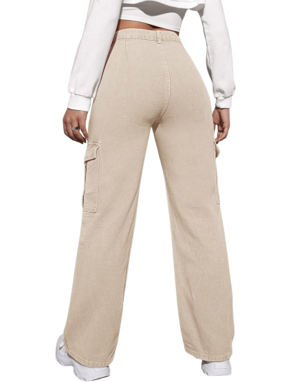 Casual Flap Pocket Denim Pant-Cozy Knit Sets
