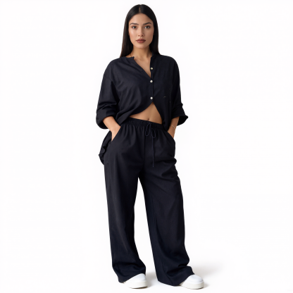 Women V Style Cotton and Linen Casual Suit