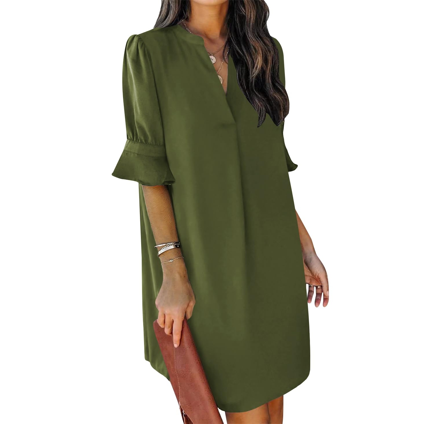 Summer Ruffle Short Sleeve Casual Shift Dress