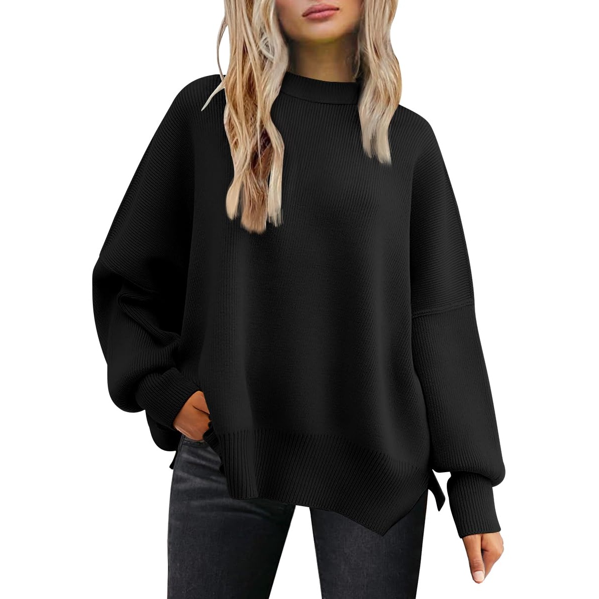 Oversized Knit Fashion Batwing Pullover Sweaters For Women