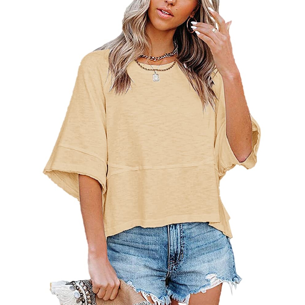 Casual Loose Fit Summer Half Sleeve T Shirts For Women