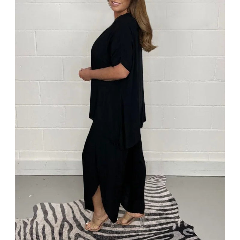 2 Piece Floaty Sleeved Trouser Set-Cozy Knit Sets