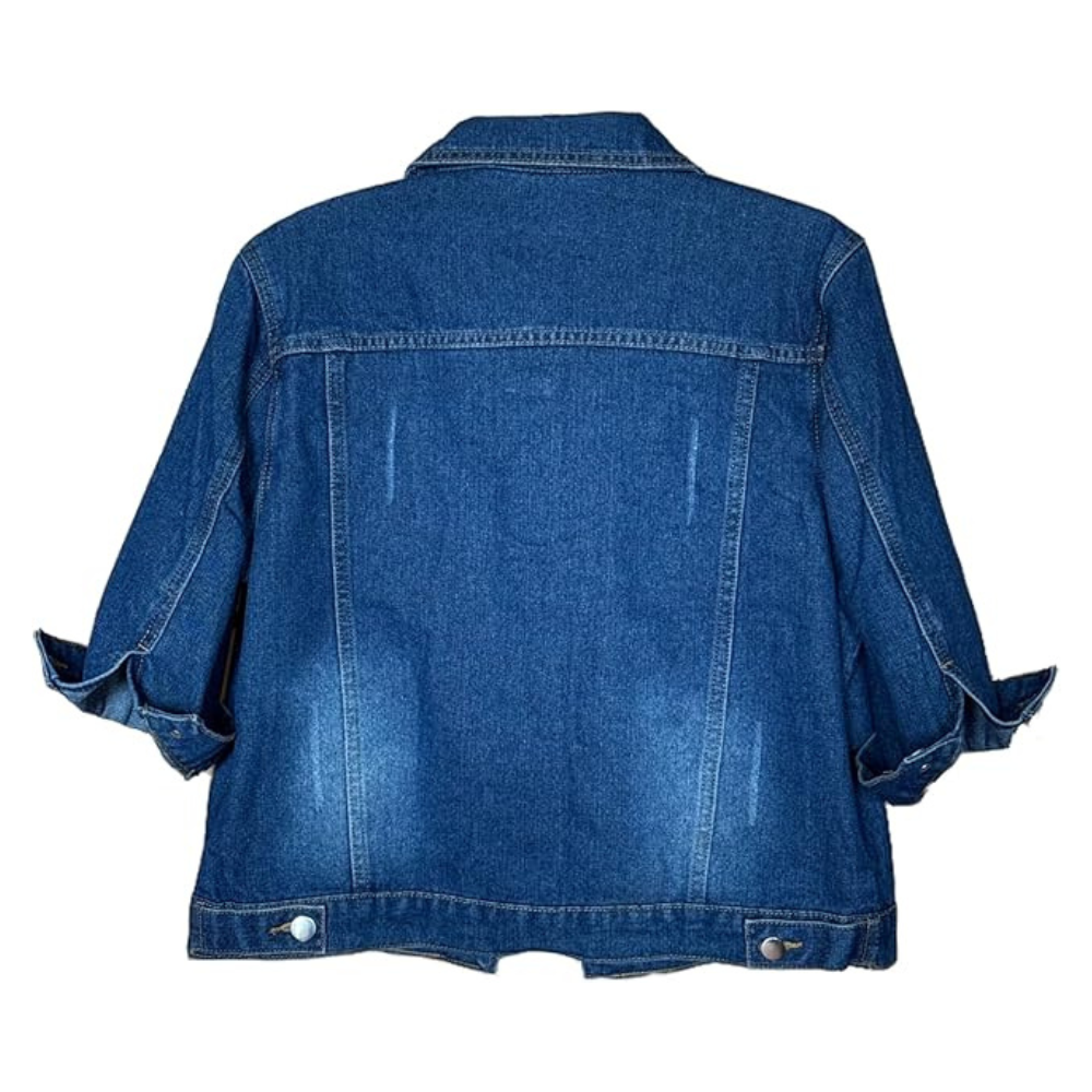Women Cropped Full Sleeve Denim Jacket
