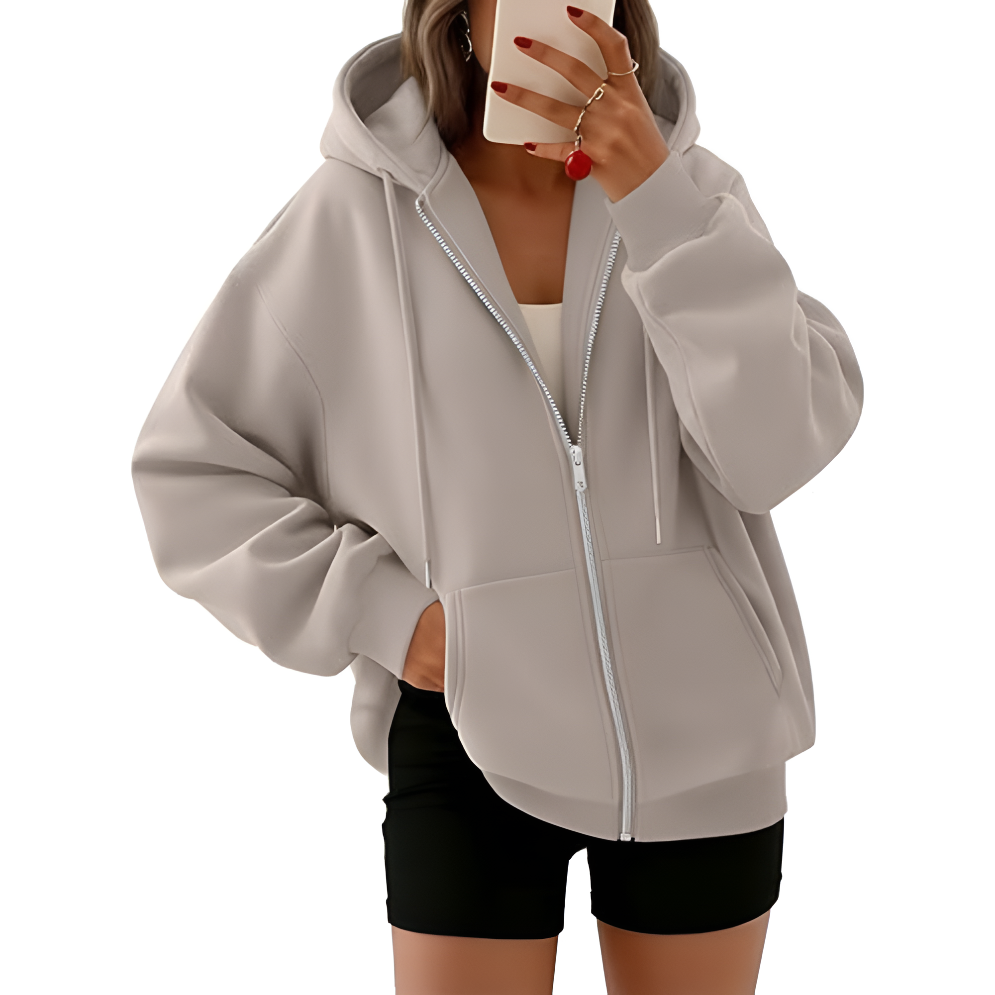 Oversized Zip Up Hoodies For Casual Everyday Wear For WomenOversized Zip Up Hoodies For Casual Everyday Wear For Women - Image 13