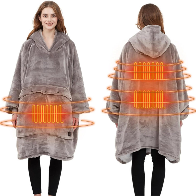 USB Heated Oversized Hoodie-Cozy Knit Sets