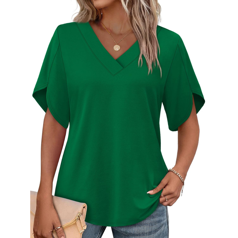 Summer Short Petal Sleeve T Shirts For Women