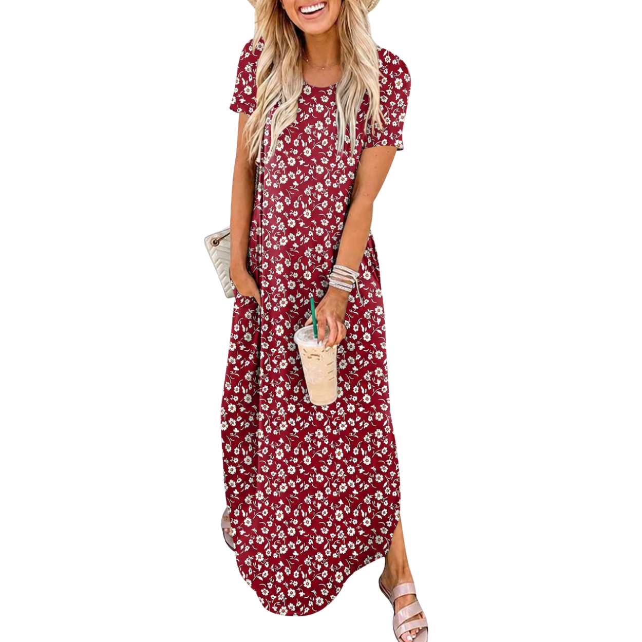 Casual Maxi Short Sleeve Sundress Dress For Women