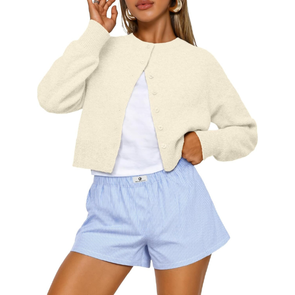 Cropped Cardigan Sweaters for Women Lightweight Y2k Fall Outfits Spring Fashion Clothes 2026