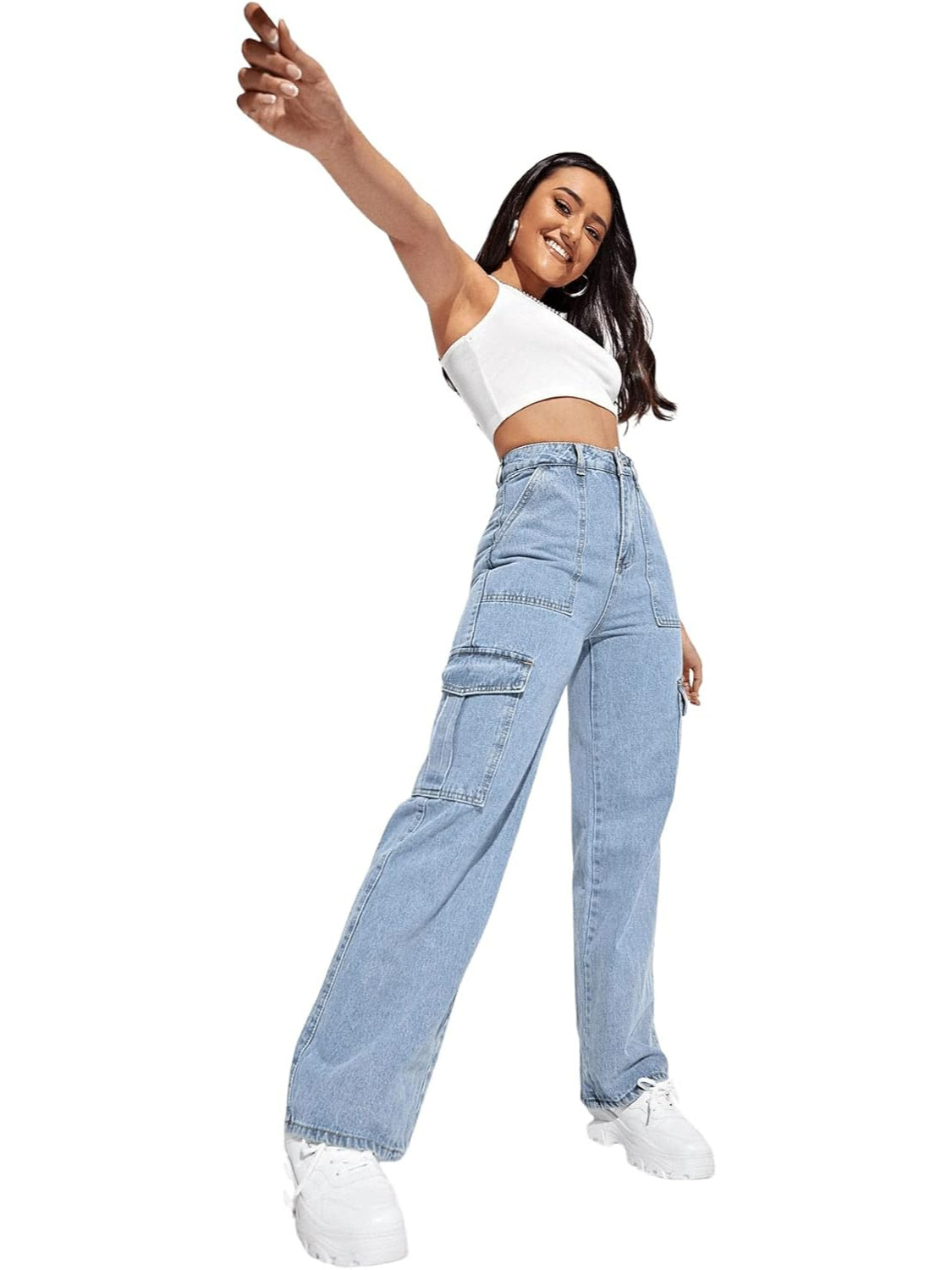 Flap Pocket Denim Jeans-Cozy Knit Sets