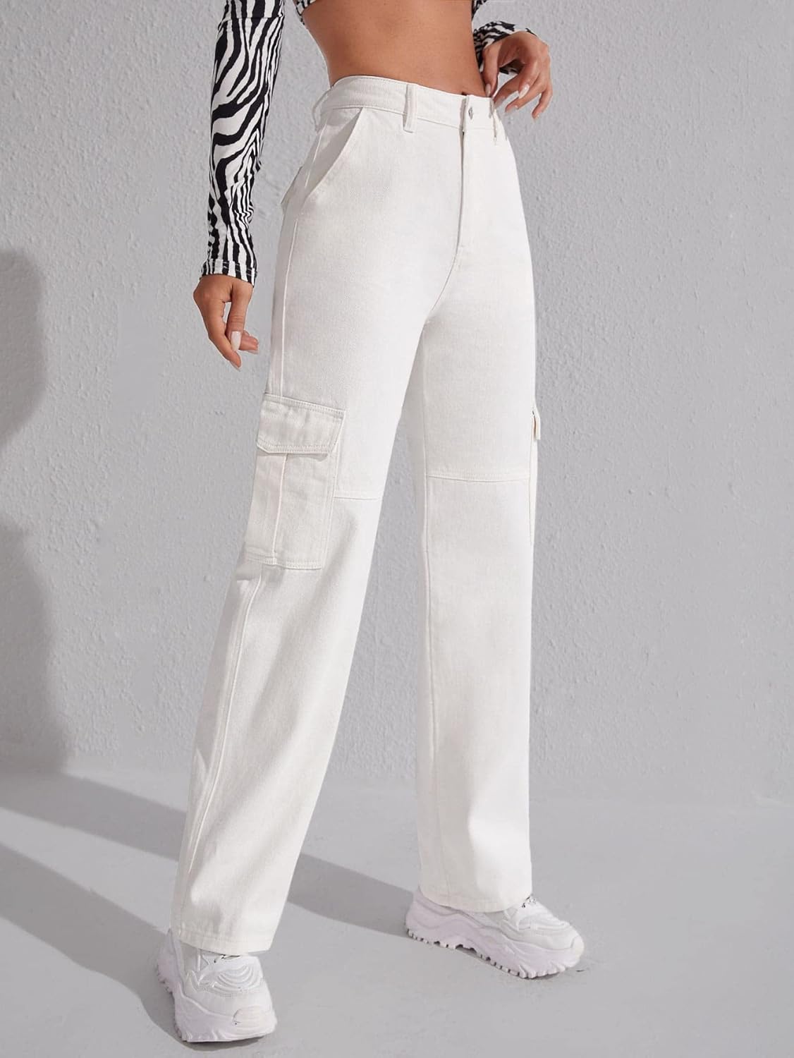 Casual Flap Pocket Denim Pant-Cozy Knit Sets