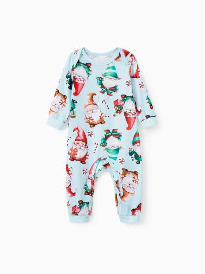 Santa And Reindeer Printed Family Matching Set-Cozy Knit Sets