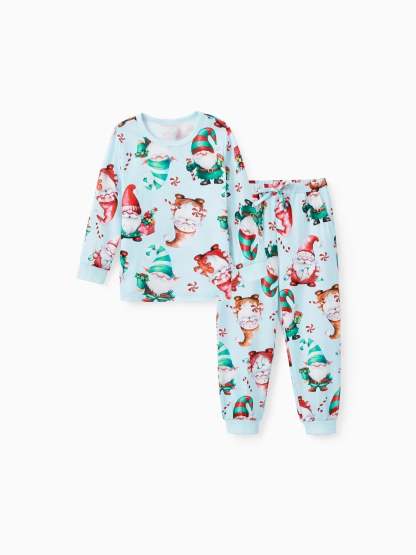 Santa And Reindeer Printed Family Matching Set-Cozy Knit Sets