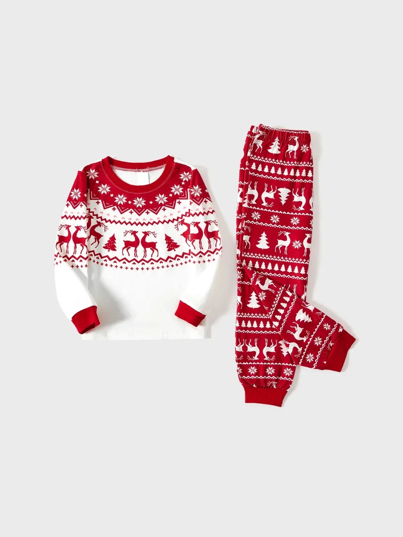 Christmas Reindeer Snowflakes Patterned Family Set-Cozy Knit Sets