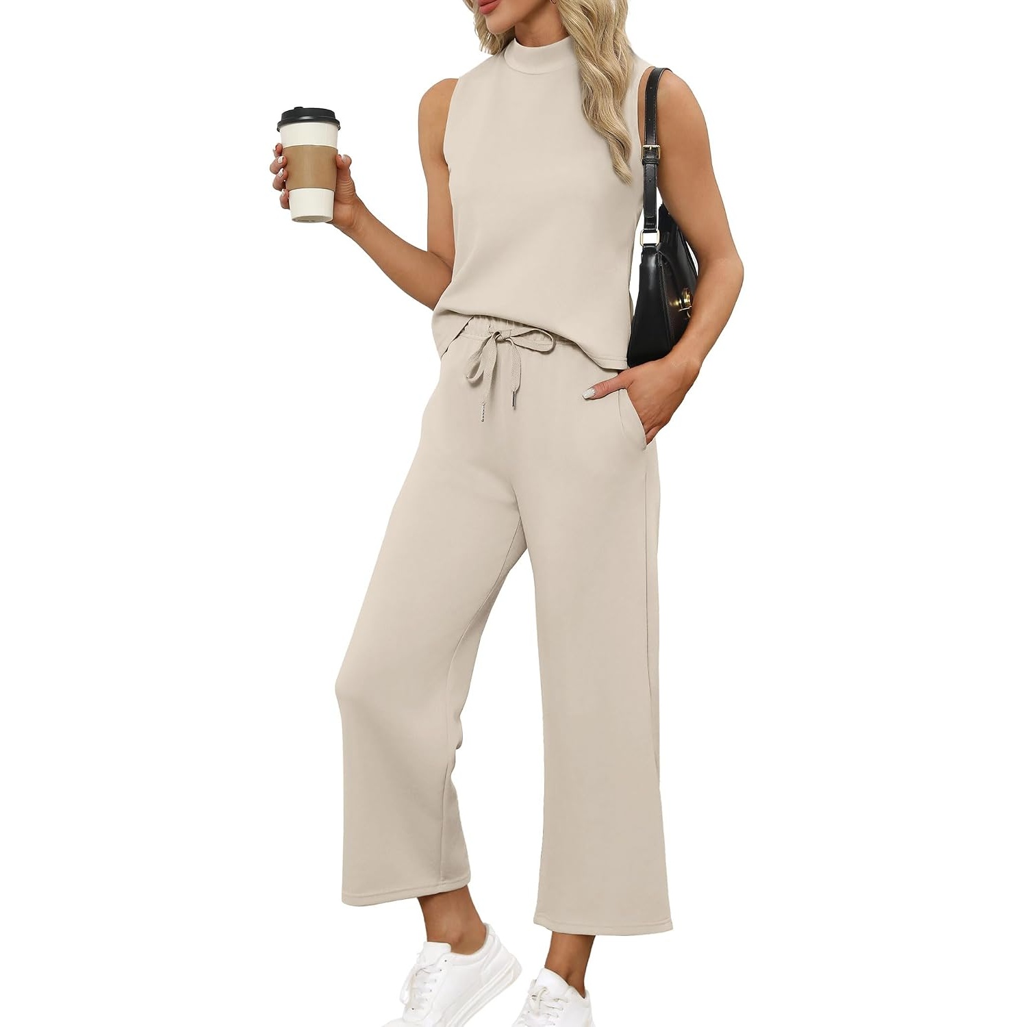 Vacation Two Piece Outfit Wide Leg Pants